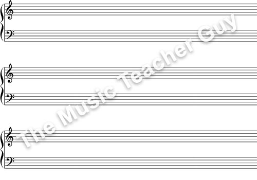 Musical Intervals piano staff paper