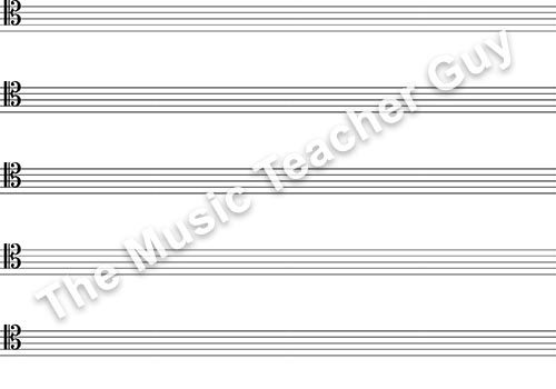 Musical Intervals tenor clef staff paper
