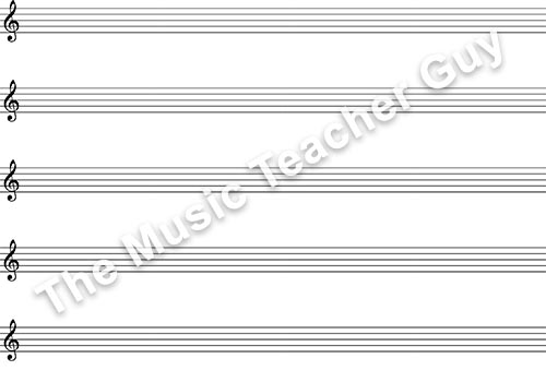 Musical Intervals treble clef staff paper