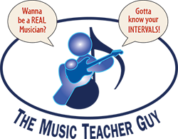 Music Teacher Guy Oval Logo 250 musical intervals